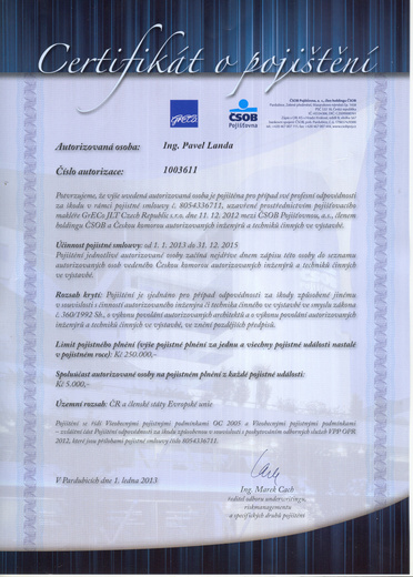 Certifikát pojištění odpovědnosti